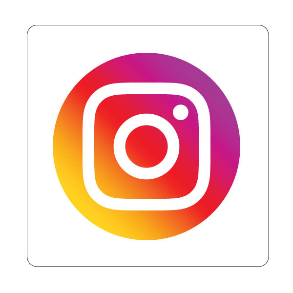 Instagram logo with a colorful gradient on a white background